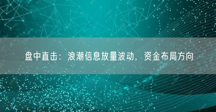 盘中直击：浪潮信息放量波动，资金布局方向