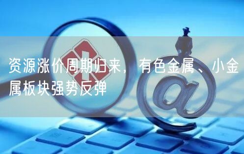 资源涨价周期归来，有色金属、小金属板块强势反弹